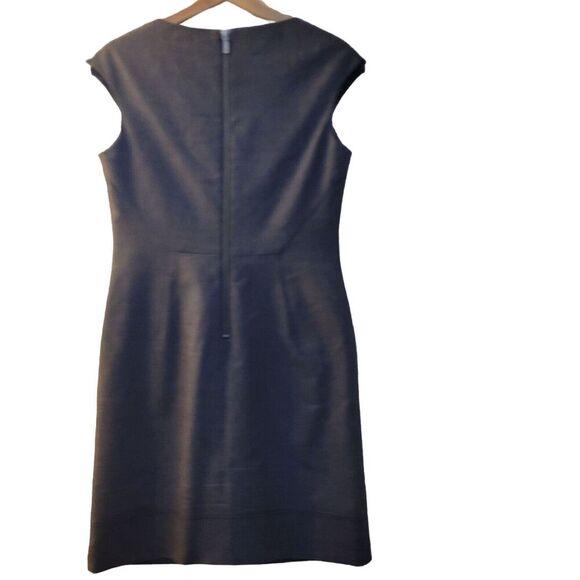 Eliza J Womens Sheath Dress Size 6 Gray Black Zipper Detailed Linen Cotton Blend - Picture 2 of 10